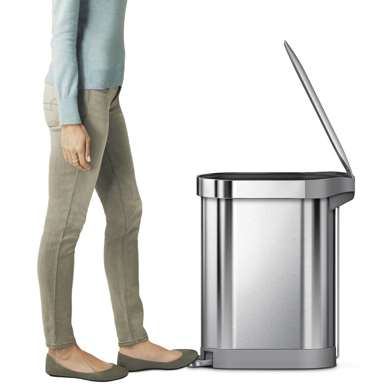 [SALE 15%] 45 L / 12 Gallon Slim Hands-Free 2024 Kitchen Step Trash Can Stainless